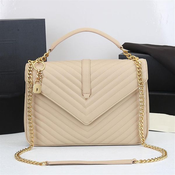 college medium chain shoulder bag quilted messenger bags designers women crossbody bags real leather black white handb238u
college medium chain shoulder bag quilted messenger bags designers women crossbody bags real leather black white handb238u