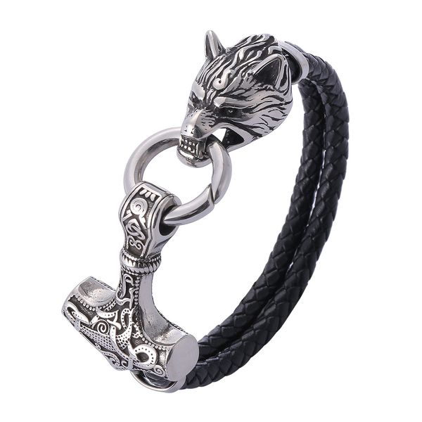 genuine leather wolf head bracelet stainless steel bangle for men titanium steel punk personality double layer braided animal bracelets bang, Golden;silver
genuine leather wolf head bracelet stainless steel bangle for men titanium steel punk personality double layer braided animal bracelets bang, Golden;silver