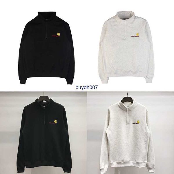 men's hoodie sweatshirt fashion designer brand carhart half zip with fleece letter embroidery loose women pullover autumn winter, Black
men's hoodie sweatshirt fashion designer brand carhart half zip with fleece letter embroidery loose women pullover autumn winter, Black
