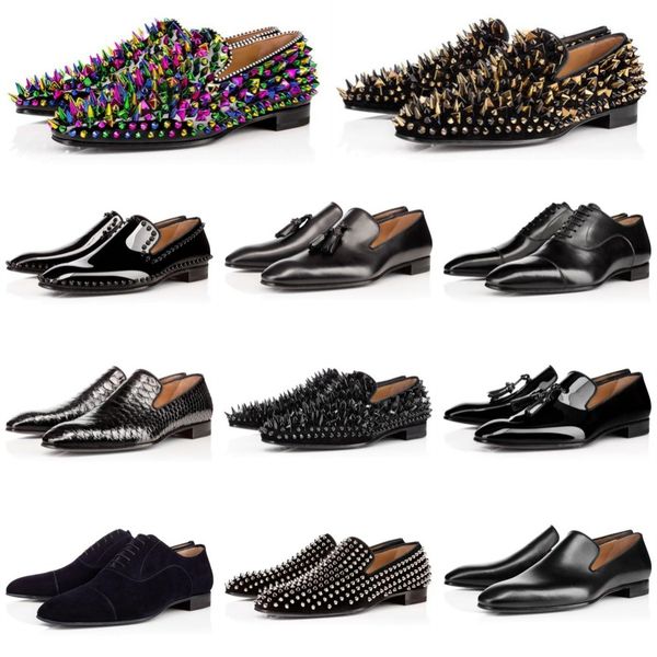 dress shoes designer reds sole loafers shoes for men party wedding business loafer matte patent leather suede rivets fashion, Black
dress shoes designer reds sole loafers shoes for men party wedding business loafer matte patent leather suede rivets fashion, Black