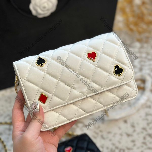 poker badge mini flap wallet on chain black white genuine leather quilted diamond designer handbags gold hardware card holders coin purses c, Red;black
poker badge mini flap wallet on chain black white genuine leather quilted diamond designer handbags gold hardware card holders coin purses c, Red;black