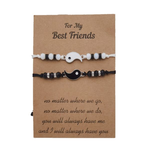 friend bracelets for 2 matching yin yang adjustable cord bracelet for bff friendship relationship boyfriend girlfriend valentines gift, Golden;silver
friend bracelets for 2 matching yin yang adjustable cord bracelet for bff friendship relationship boyfriend girlfriend valentines gift, Golden;silver