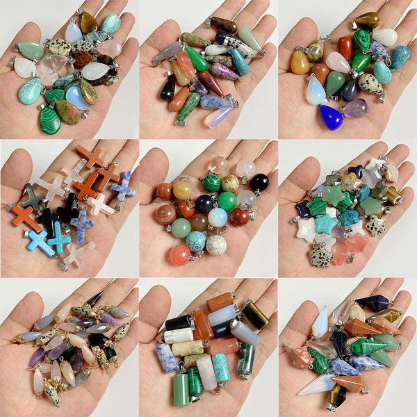 trendy assorted stone pendants mixed colour irregular shape heart cross drop charms for jewelry making necklace accessori, Silver
trendy assorted stone pendants mixed colour irregular shape heart cross drop charms for jewelry making necklace accessori, Silver