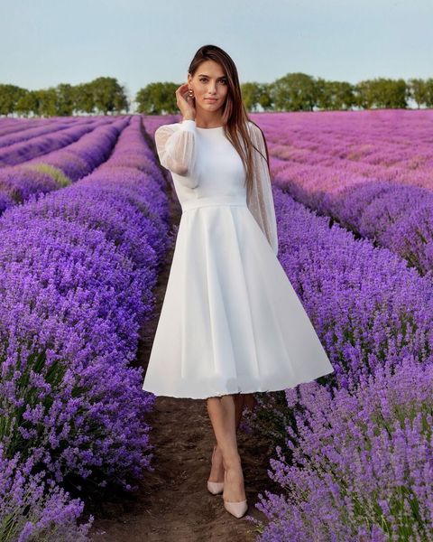 elegant short a line wedding dresses lace tulle modest long sleeve scoop neck bohemian beach garden bridal gowns 2023 vestido de novia, White
elegant short a line wedding dresses lace tulle modest long sleeve scoop neck bohemian beach garden bridal gowns 2023 vestido de novia, White