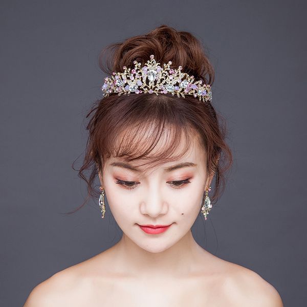 luxury korean pink diamond tiara earrins set hair hoop baroque crystal bridal headwear crown rhinestone with wedding jewelry diamonds bridal, Silver
luxury korean pink diamond tiara earrins set hair hoop baroque crystal bridal headwear crown rhinestone with wedding jewelry diamonds bridal, Silver