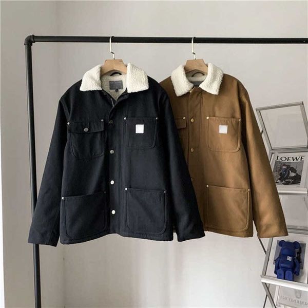 american cotton wool jacket mens lapel sweatshirt designer cardigan coat multi-pocket sportswear men women outdoor warm usa size, Black;brown
american cotton wool jacket mens lapel sweatshirt designer cardigan coat multi-pocket sportswear men women outdoor warm usa size, Black;brown
