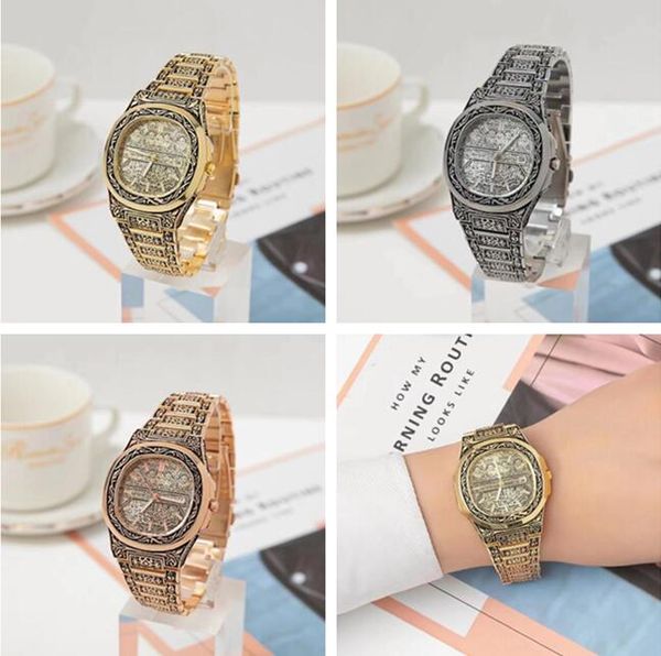 carved steel band quartz men women watch fashion large plate simple scale calendar watch, Slivery;brown
carved steel band quartz men women watch fashion large plate simple scale calendar watch, Slivery;brown