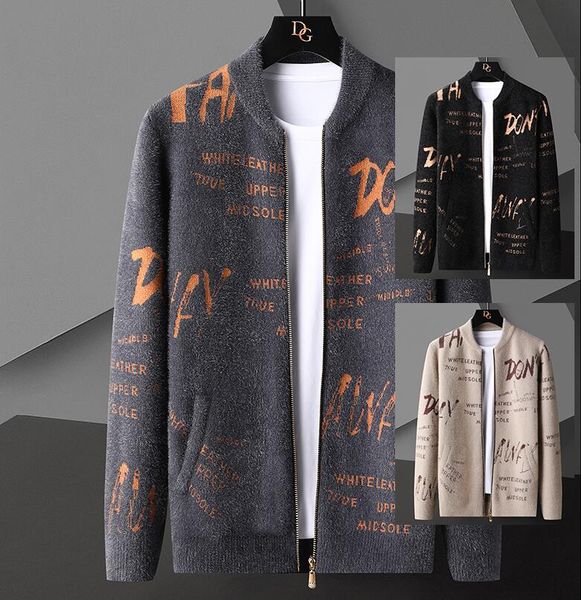 men's sweaters fashion knit striped cardigan jacket korean sweaters coat men clothing designer letter de hombre, White;black
men's sweaters fashion knit striped cardigan jacket korean sweaters coat men clothing designer letter de hombre, White;black