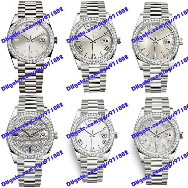 6 model men's watch 2813 automatic mechanical watch m228349 40mm silver roman dial diamond bezel stainless steel white wristwatch calen, Slivery;brown
6 model men's watch 2813 automatic mechanical watch m228349 40mm silver roman dial diamond bezel stainless steel white wristwatch calen, Slivery;brown