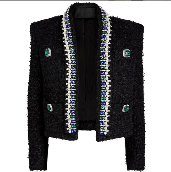 spring fall 2023 luxury beaded diamond jacket coat crystal black slim set long sleeve short jacket w338, Black;brown
spring fall 2023 luxury beaded diamond jacket coat crystal black slim set long sleeve short jacket w338, Black;brown