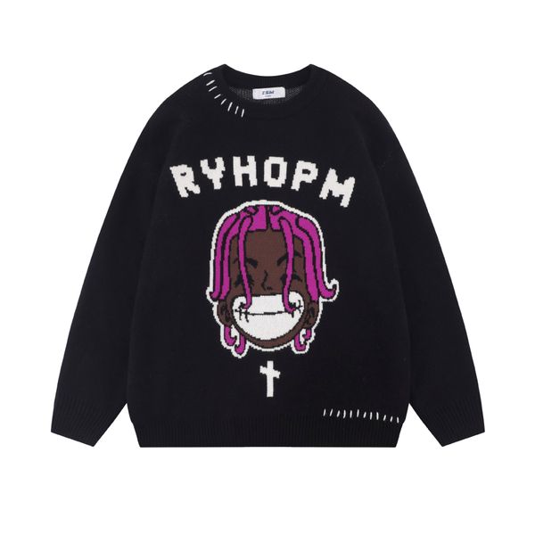 hip hop sweater streetwear harajuku knitted japanese anime cartoon pullover jumpers 2023 autumn fashion casual pullover couples, White;black
hip hop sweater streetwear harajuku knitted japanese anime cartoon pullover jumpers 2023 autumn fashion casual pullover couples, White;black