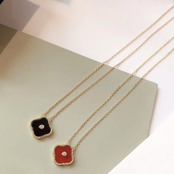 womens necklace clover luxury1 gold diamond necklaces high end materials chain designers agate fashionjewelry pendant never fade not allergi, Silver