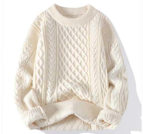 pullover sweater men's korean version of the trend handsome loose plus velvet sweater outside wear, White;black
pullover sweater men's korean version of the trend handsome loose plus velvet sweater outside wear, White;black
