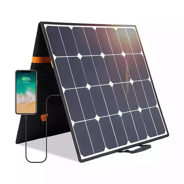 100w fast charge foldable solar panel for portable camping sunpower monocrystalline silicon solar panel portable foldable