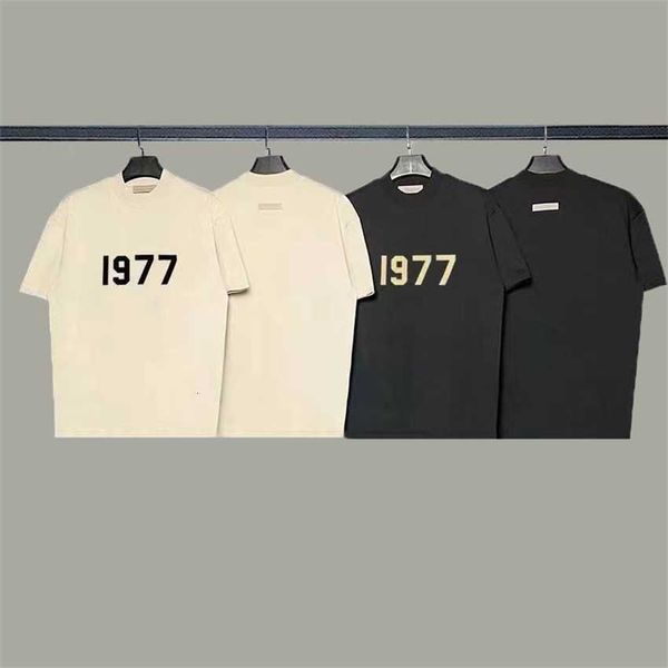 double thread essentials1977 couple tide brand high street loose men's short sleeve t-shirt, White;black
double thread essentials1977 couple tide brand high street loose men's short sleeve t-shirt, White;black