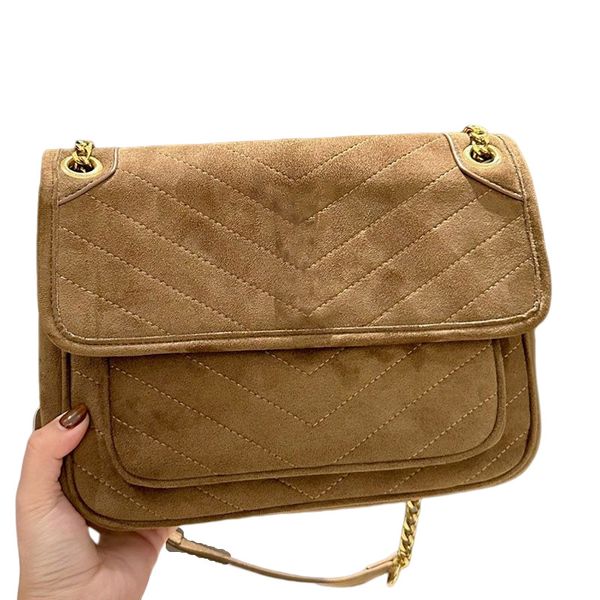 designer niki baby shoulder bag for women luxurys black brown bronze suede leather chain crossbody messenger bags wallet size 28 cm
designer niki baby shoulder bag for women luxurys black brown bronze suede leather chain crossbody messenger bags wallet size 28 cm