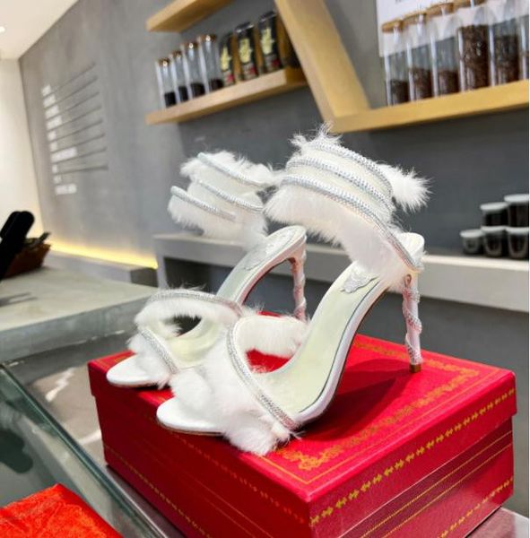caovilla high-heeled sandals rene women's rabbit's fur ankle snake wrap drill cover wedding vacation girls black white party beach
caovilla high-heeled sandals rene women's rabbit's fur ankle snake wrap drill cover wedding vacation girls black white party beach
