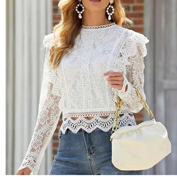 women ladies blouse long sleeve white lace hollow turtleneck blouse summer blouses cap elegant blouse for female
women ladies blouse long sleeve white lace hollow turtleneck blouse summer blouses cap elegant blouse for female