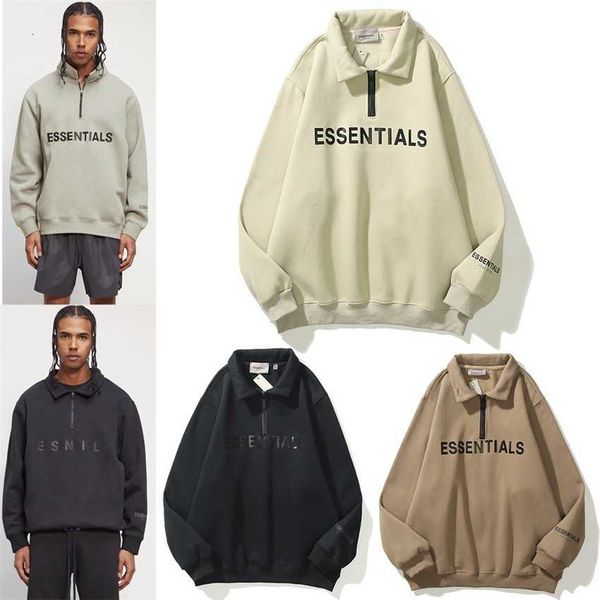 hoodie sweatshirt feel double thread essentials high street plush zipper half collar men's fashion, Black
hoodie sweatshirt feel double thread essentials high street plush zipper half collar men's fashion, Black