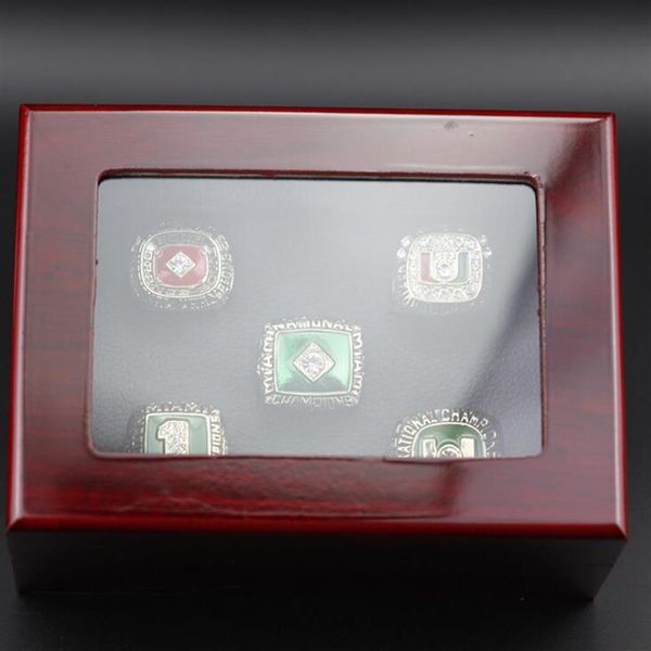 5 pcs 1983 1987 1989 1991 2001 miami hurricanes national championship ring set with wooden display box case fan gift 2021 drop shi203m, Golden;silver
5 pcs 1983 1987 1989 1991 2001 miami hurricanes national championship ring set with wooden display box case fan gift 2021 drop shi203m, Golden;silver