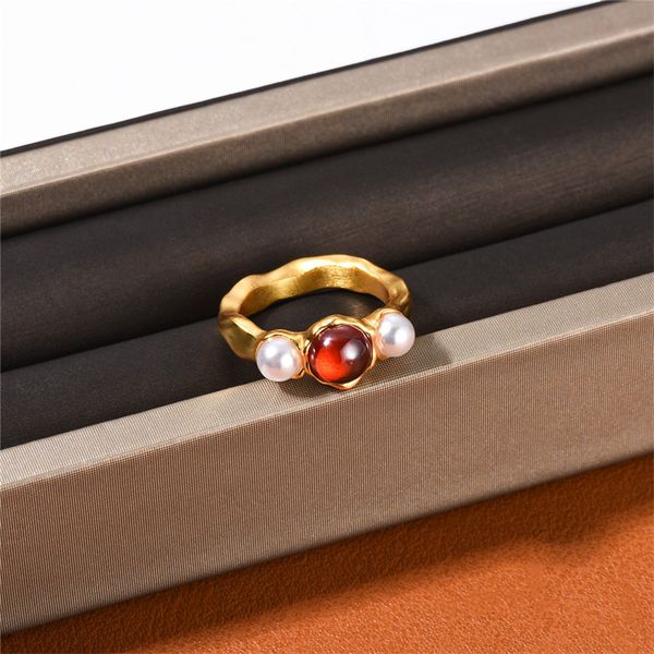 retro personality fashion garnet pearl ring minority design ins style temperament all-match jewelry accessories woman, Silver
retro personality fashion garnet pearl ring minority design ins style temperament all-match jewelry accessories woman, Silver
