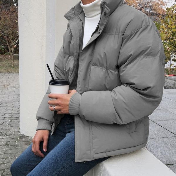 men's down 2023 winter fashion men solid parkas stand collar warm thick jacket male casual cotton padded parka coat b311, Black
men's down 2023 winter fashion men solid parkas stand collar warm thick jacket male casual cotton padded parka coat b311, Black