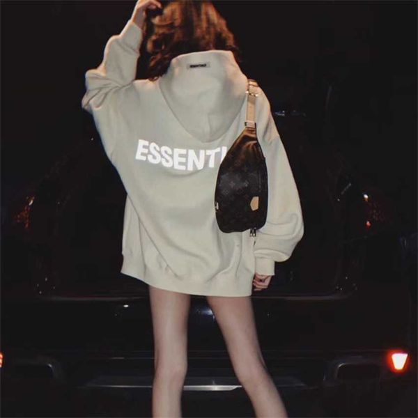hoodie sweatshirt essential reflective sweater men's and women's same pullover high street fashion brand plush hoodie, Black
hoodie sweatshirt essential reflective sweater men's and women's same pullover high street fashion brand plush hoodie, Black
