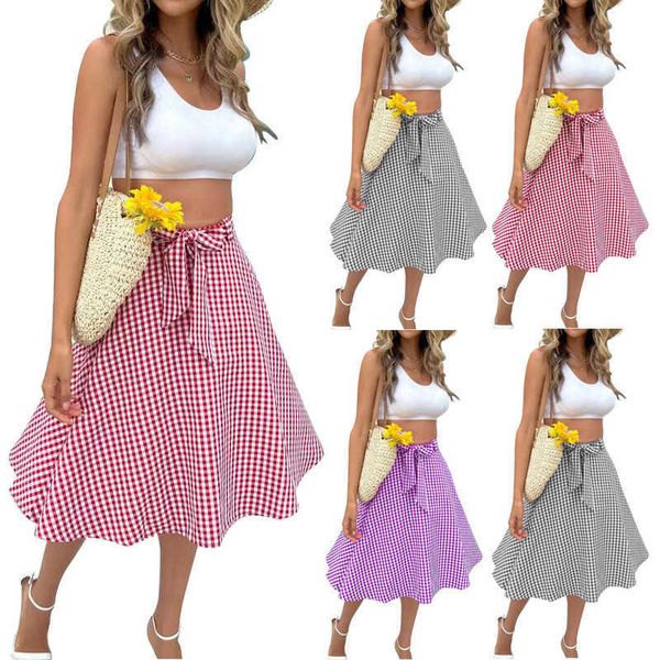 women's clothes designer skirt fashion personalized check print waist female skirts dress, Black
women's clothes designer skirt fashion personalized check print waist female skirts dress, Black