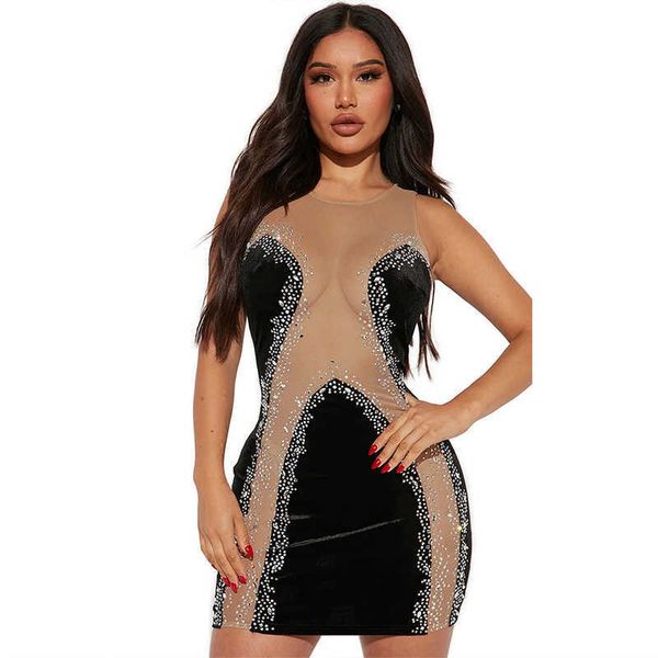 party dresses mesh see-through velvet patchwork for women nightclub evening crystal rhinestones bodycon mini birthday 220103, White;black
party dresses mesh see-through velvet patchwork for women nightclub evening crystal rhinestones bodycon mini birthday 220103, White;black
