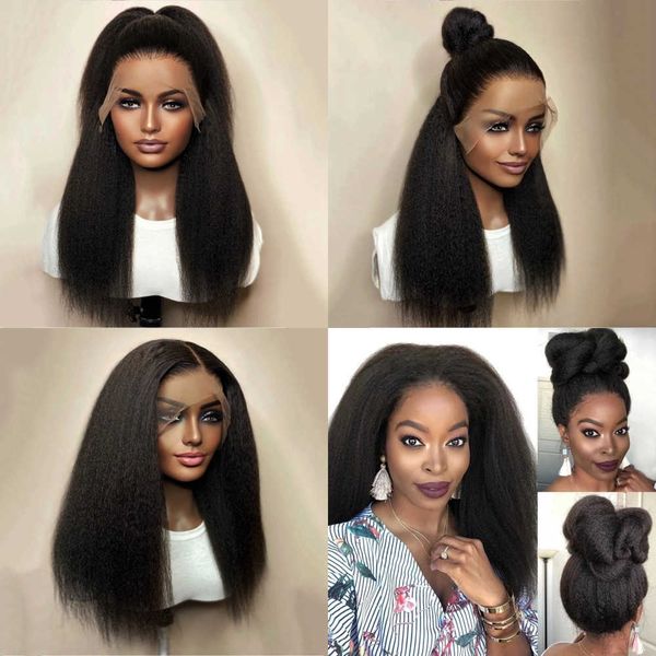 lace wigs kinky straight 180% density black yaki front for women with baby hair synthetic heat temperature glueless 221216, Black;brown
lace wigs kinky straight 180% density black yaki front for women with baby hair synthetic heat temperature glueless 221216, Black;brown