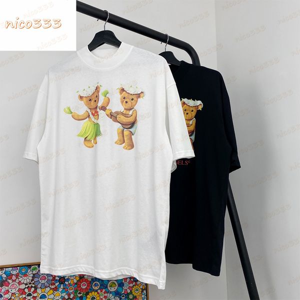 23ss new t shirt grass skirt dancing teddy bear letter print pattern cotton round neck loose versatile black white street men women, White;black
23ss new t shirt grass skirt dancing teddy bear letter print pattern cotton round neck loose versatile black white street men women, White;black