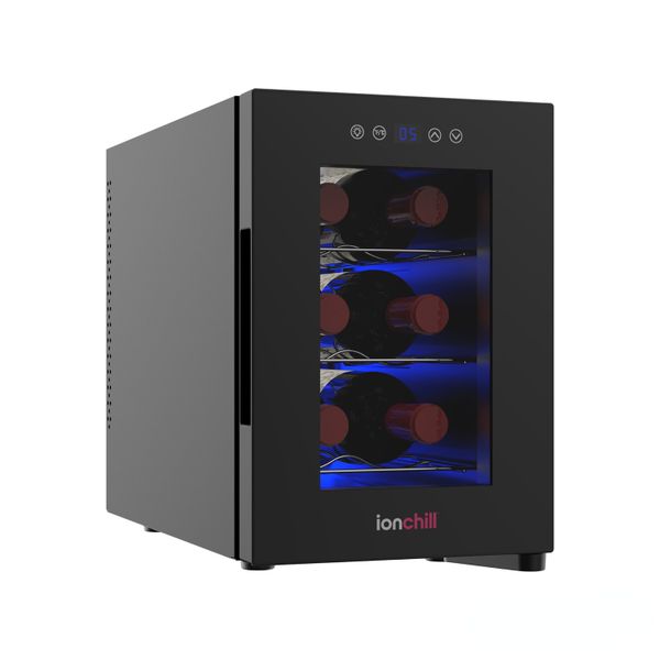 ionchill 6-bottle wine cooler 13-liter mini fridge with wine rack and temperature control
ionchill 6-bottle wine cooler 13-liter mini fridge with wine rack and temperature control