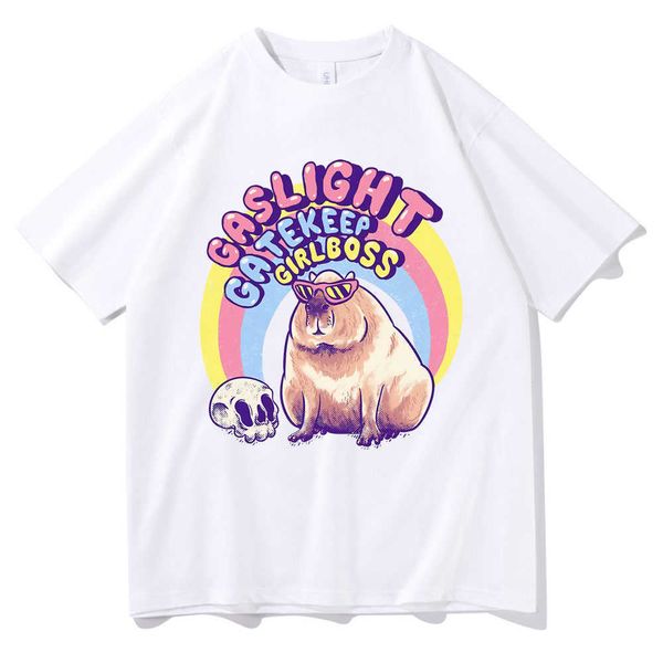 men's t-shirts gaslight catkeep girlboss cool capybara tshirt men women casual loose t shirts short sleeve funny cute kawaii t-shirt t2, White;black
men's t-shirts gaslight catkeep girlboss cool capybara tshirt men women casual loose t shirts short sleeve funny cute kawaii t-shirt t2, White;black