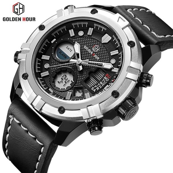 goldenhour brand sport watch business men wristwatch genuine leather strap mens saat waterproof male clock relogio masculino310c, Slivery;brown
goldenhour brand sport watch business men wristwatch genuine leather strap mens saat waterproof male clock relogio masculino310c, Slivery;brown