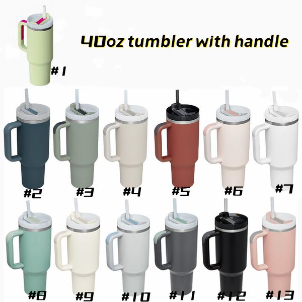 Image of New Style 40oz Stainless Steel Tumblers with handle Water Bottle Portable Outdoor Sports Cup Insulation Travel Vacuum Flask Bottles Z11