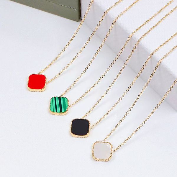 fashion designer women's necklace 18k gold 4 leaf grass pendant girl's holiday gift 316l stainless steel jewelry, Silver
fashion designer women's necklace 18k gold 4 leaf grass pendant girl's holiday gift 316l stainless steel jewelry, Silver