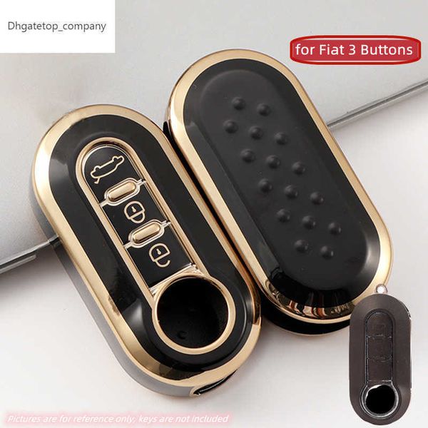 3 buttons tpu gold edge car flip folding key case cover for fiat 500 remote key shell holder protecor keychain accessories
3 buttons tpu gold edge car flip folding key case cover for fiat 500 remote key shell holder protecor keychain accessories