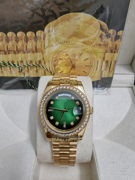 original box certificate 18k gold president male watches day date diamonds green dial watch men stainless diamond bezel automatic wristwatch, Slivery;brown
original box certificate 18k gold president male watches day date diamonds green dial watch men stainless diamond bezel automatic wristwatch, Slivery;brown