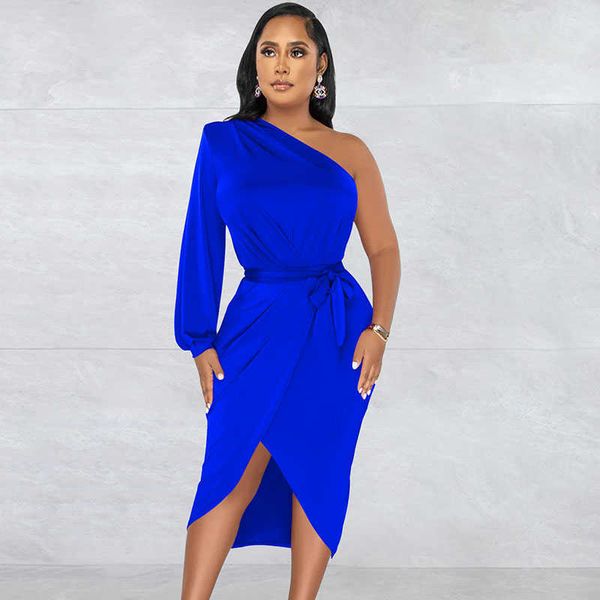party dresses one shoulder long sleeve bodycon midi women club asymmetrical wrap belt vestidos elegantes para mujer 220103, White;black
party dresses one shoulder long sleeve bodycon midi women club asymmetrical wrap belt vestidos elegantes para mujer 220103, White;black