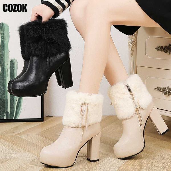 boots bow ankle woman winter 2022 pu leather zipper round toe thick high heels ladies fur keep warm platform shoes plus size 221215, Black
boots bow ankle woman winter 2022 pu leather zipper round toe thick high heels ladies fur keep warm platform shoes plus size 221215, Black