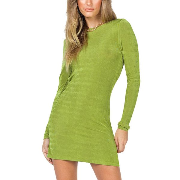 backless velour long-sleeved casual dress tight spring sheath mini female basic style with crew neck solid color, Black;gray
backless velour long-sleeved casual dress tight spring sheath mini female basic style with crew neck solid color, Black;gray