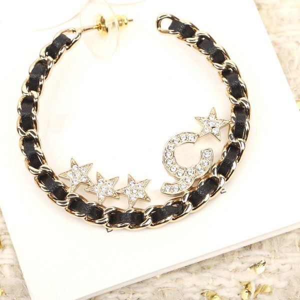 luxury quality charm drop earring with diamond and black genuine leather in 18k gold plated have box stamp ps7496a, Golden
luxury quality charm drop earring with diamond and black genuine leather in 18k gold plated have box stamp ps7496a, Golden