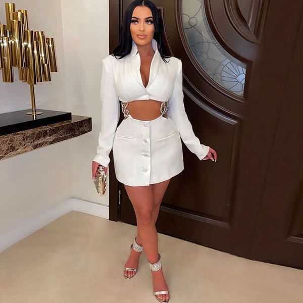 party dresses diamond chain blazer for women long sleeve notched collar cut out bodycon mini night club birthday 220103, White;black
party dresses diamond chain blazer for women long sleeve notched collar cut out bodycon mini night club birthday 220103, White;black