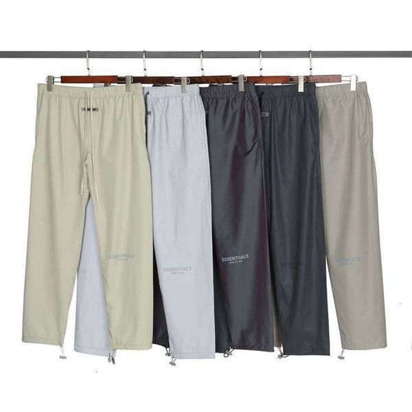 essentials season double track high street reflective colorful nylon pants, Black 
essentials season double track high street reflective colorful nylon pants, Black