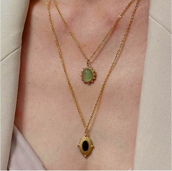 bohemia vintage oval pendant necklace geometric gold color titanium steel natural stone necklace jewelry accessories gifts, Silver
bohemia vintage oval pendant necklace geometric gold color titanium steel natural stone necklace jewelry accessories gifts, Silver