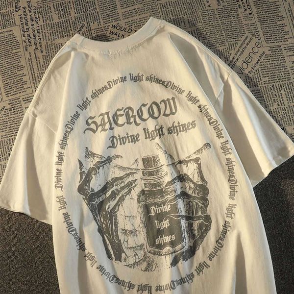 men's t-shirts summer man's t shirt gothic horror skull print short sleeve tee shirt harajuku punk clothes streetwear oversized t, White;black
men's t-shirts summer man's t shirt gothic horror skull print short sleeve tee shirt harajuku punk clothes streetwear oversized t, White;black