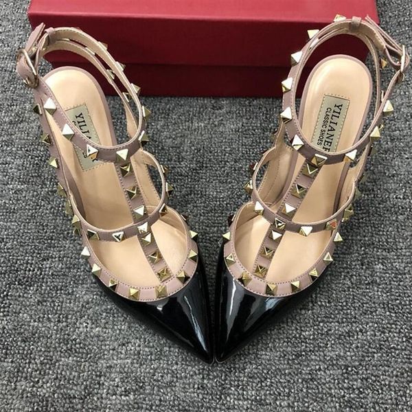 real po fashion women pumps lady red nude patent point toe studded spikes slingback strappy shoes pumps stiletto heels par265a, Black
real po fashion women pumps lady red nude patent point toe studded spikes slingback strappy shoes pumps stiletto heels par265a, Black