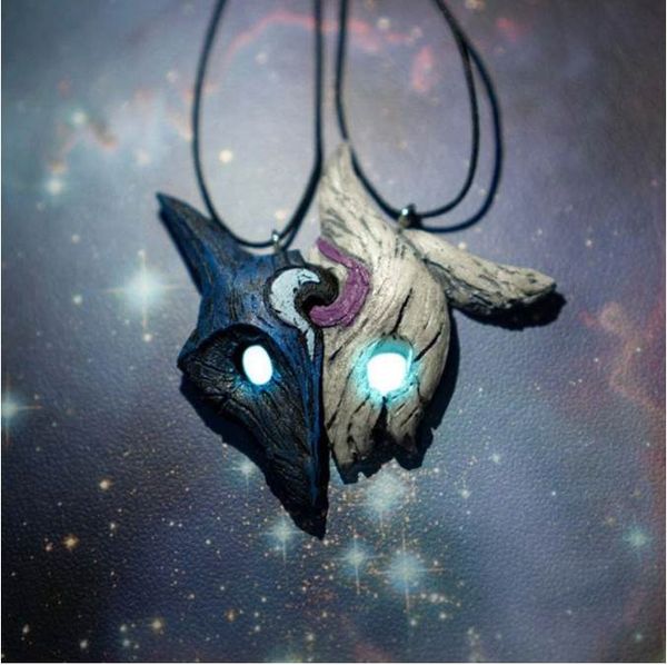 game personality black white stitching family animal mask two-color pendant necklace sheep and wolf couple party necklace, Silver
game personality black white stitching family animal mask two-color pendant necklace sheep and wolf couple party necklace, Silver