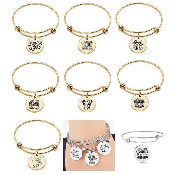 wholesale fun quotes bangle stainless steel bracelet inspiration "go get it girl" charm bracelets for women girl friends gift jewe, Golden;silver
wholesale fun quotes bangle stainless steel bracelet inspiration "go get it girl" charm bracelets for women girl friends gift jewe, Golden;silver
