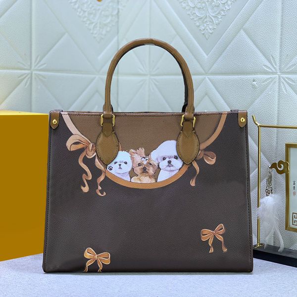 large tote bag women handbag shoulder bags puppy design fashion letters coated canvas leather handle gold hardware interior zip pocket m4503
large tote bag women handbag shoulder bags puppy design fashion letters coated canvas leather handle gold hardware interior zip pocket m4503